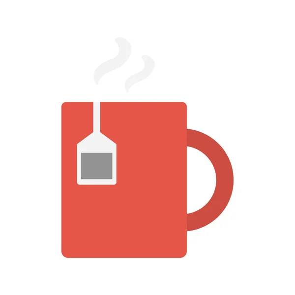 Café Glyphe Plat Vecteur Icône — Image vectorielle