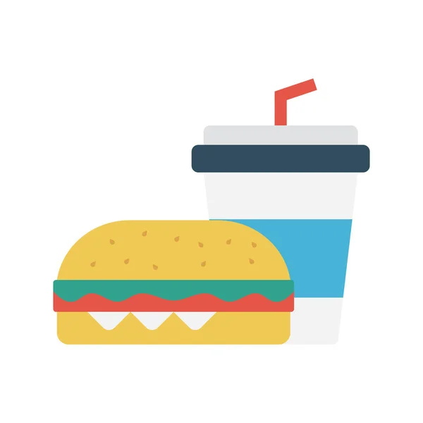 Fast Food Glyphen Flache Vektorsymbol — Stockvektor