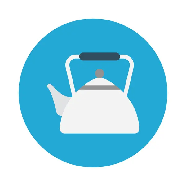 Teapot Glyph Flat Vector Icon — Stock Vector