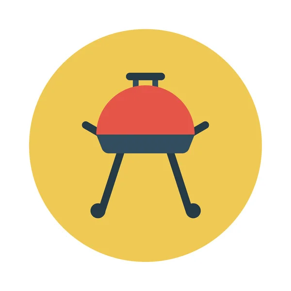 Parrilla Glifo Icono Vector Plano — Vector de stock