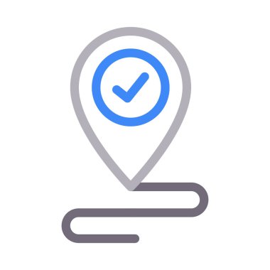 Harita renk çizgi vektör simgesi