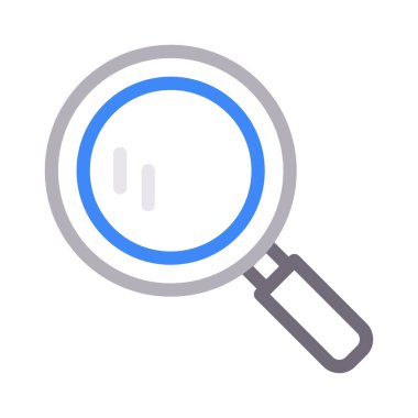 Büyüteç renkli çizgi vektör simgesi