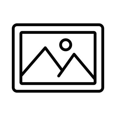 Fotoğraf ince çizgi vektör simgesi