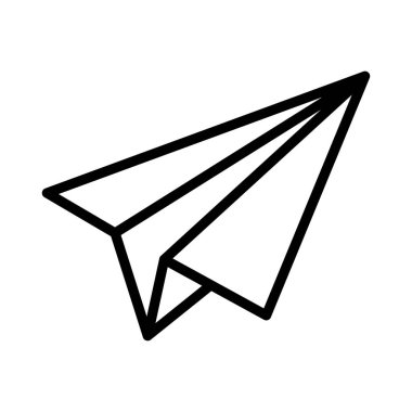 Kağıt Uçak ince çizgi vektör simgesi