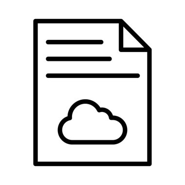 Bulut ince çizgi vektör simgesi
