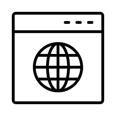 Web sayfası ince çizgi vektör simgesi
