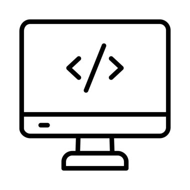 ince çizgi vektör simge programlama