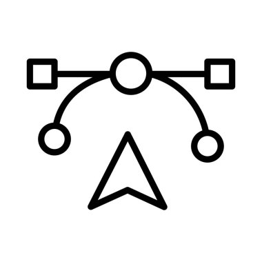 bezier ince çizgi vektör simgesi