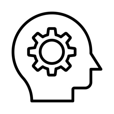 zihin ince çizgi vektör simgesi