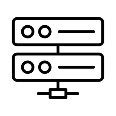 veritabanı ince çizgi vektör simgesi