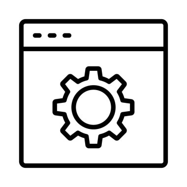Web sayfası ince çizgi vektör simgesi