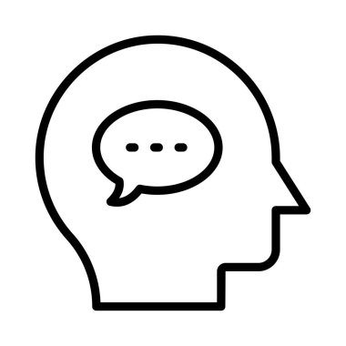 zihin ince çizgi vektör simgesi