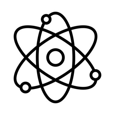 Atom İnce Satır Vektörü Simgesi