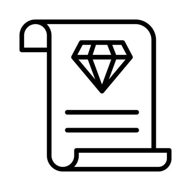 Belge ince çizgi vektör simgesi