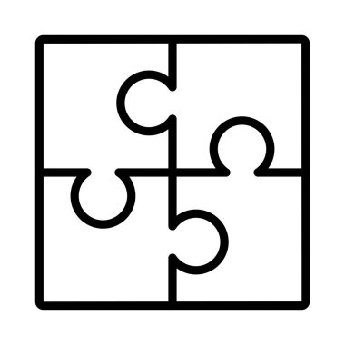 yapboz ince çizgi vektör simgesi