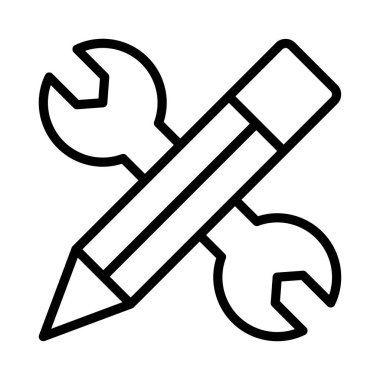 Kalem ince çizgi vektör simgesi