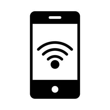 Wifi glyph düz vektör simgesi