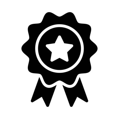 madalya glyph düz vektör simgesi