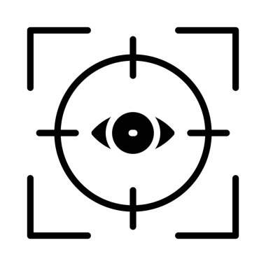 Görünüm glif düz vektör simgesi