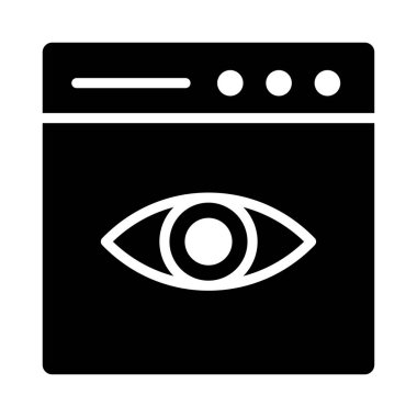 web sayfası glyph düz vektör simgesi