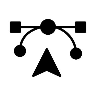 bezier glyph düz vektör simgesi