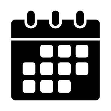 Tarih glif düz vektör simgesi