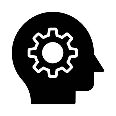 zihin glif düz vektör simge