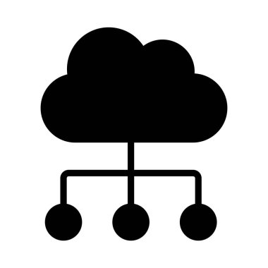 bilgisayar glyph düz vektör simgesi