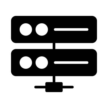 veritabanı glyph düz vektör simgesi