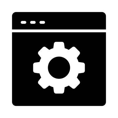 web sayfası glyph düz vektör simgesi