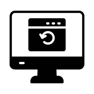 glif düz vektör simgesi Yenile