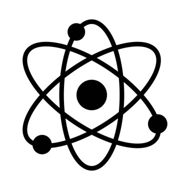 atom glyph düz vektör simgesi