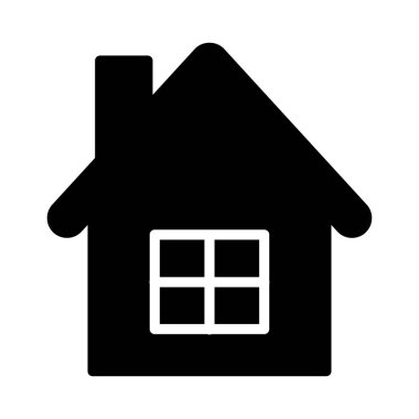 ev glif düz vektör simgesi