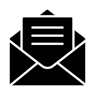 e-posta glyph düz vektör simgesi