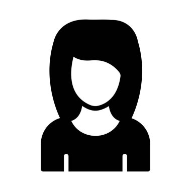 Kullanıcı glif düz vektör simgesi