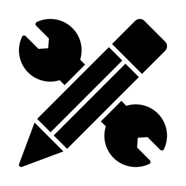 kalem glyph düz vektör simgesi