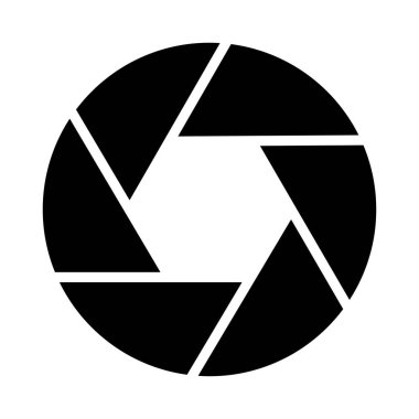 Kamera glif düz vektör simge