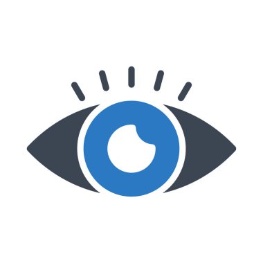 göz glif renk vektör simgesi