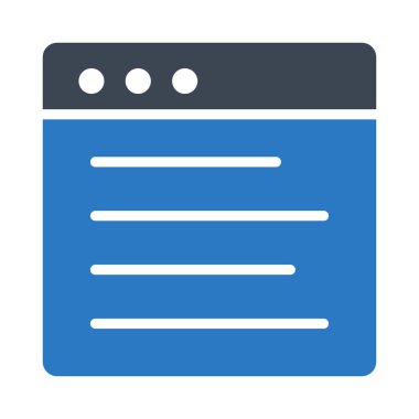 web sayfası glyph renkli vektör simgesi