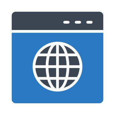 web sayfası glyph renkli vektör simgesi