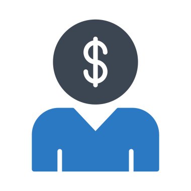 kullanıcı glyph renk vektör simgesi