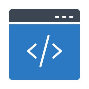 programlama glyph renk vektör simgesi