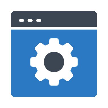 web sayfası glyph renkli vektör simgesi