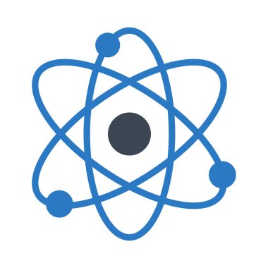 atom glyph renk vektör simgesi