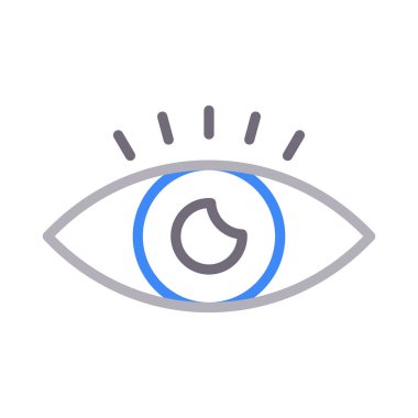 göz rengi çizgi vektör simgesi