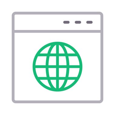 web sayfası renkli çizgi vektör simgesi