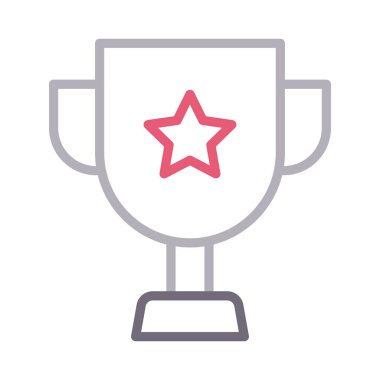 trophy colour line vector icon