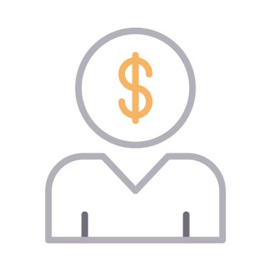 kullanıcı renk çizgisi vektör simgesi