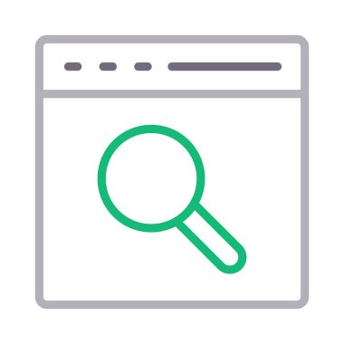 Arama renkli çizgi vektör simgesi