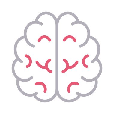 beyin rengi çizgi vektör simge